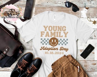 Personalized Adoption Day PNG Gotcha Day png Family Adoption Day PNG Retro Smiley Adoption Day png Sublimation Design