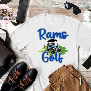 Rams Golf PNG Rams Golf Team Design Rams Team-Logo PNG Rams Schulgeist PNG Design Rams Golf dtf sublimation Golf Cart png Golf Grün png