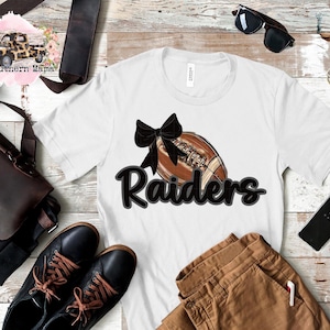Raiders Football Coquette PNG Raiders Football Design Raiders Team Logo PNG Raiders School Spirit PNG Design Coquette Bow png Raiders