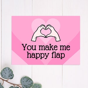Printable Happy Flap Card Autistic Stimming Valentines Day Card Neurodiverse Autism Neurodivergent Anniversary Card Digital Download image 2