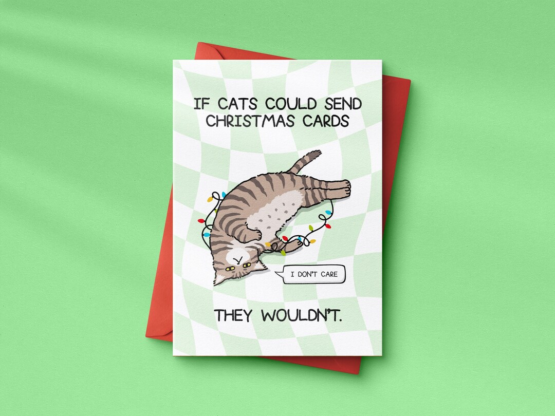 Printable Funny Cat Christmas Card - Print at Home Grumpy Cat Xmas ...