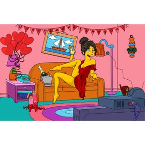 Simpsons / Ritratto di famiglia personalizzato / Illustrazione di coppia / Ritratto personalizzato giallo / Ritratto dei Simpson / Festa del papà