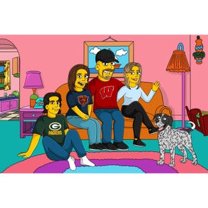 Simpsons | Custom family portrait | Couple illustration | Yellow custom portrait | Simpsons portrait | Father's Day