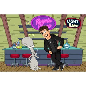 American dad| American dad  portrait| Custom American dad portrait| Family digital illustration| Personalized portrait|  Father's Day