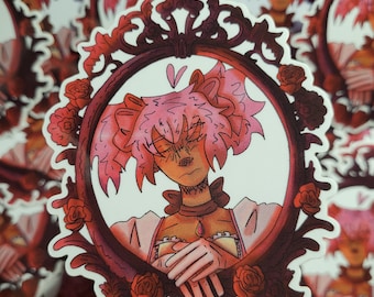 Adesivo rosa Madok Magica Madoka Kaname da 3,1 x 4,2 pollici