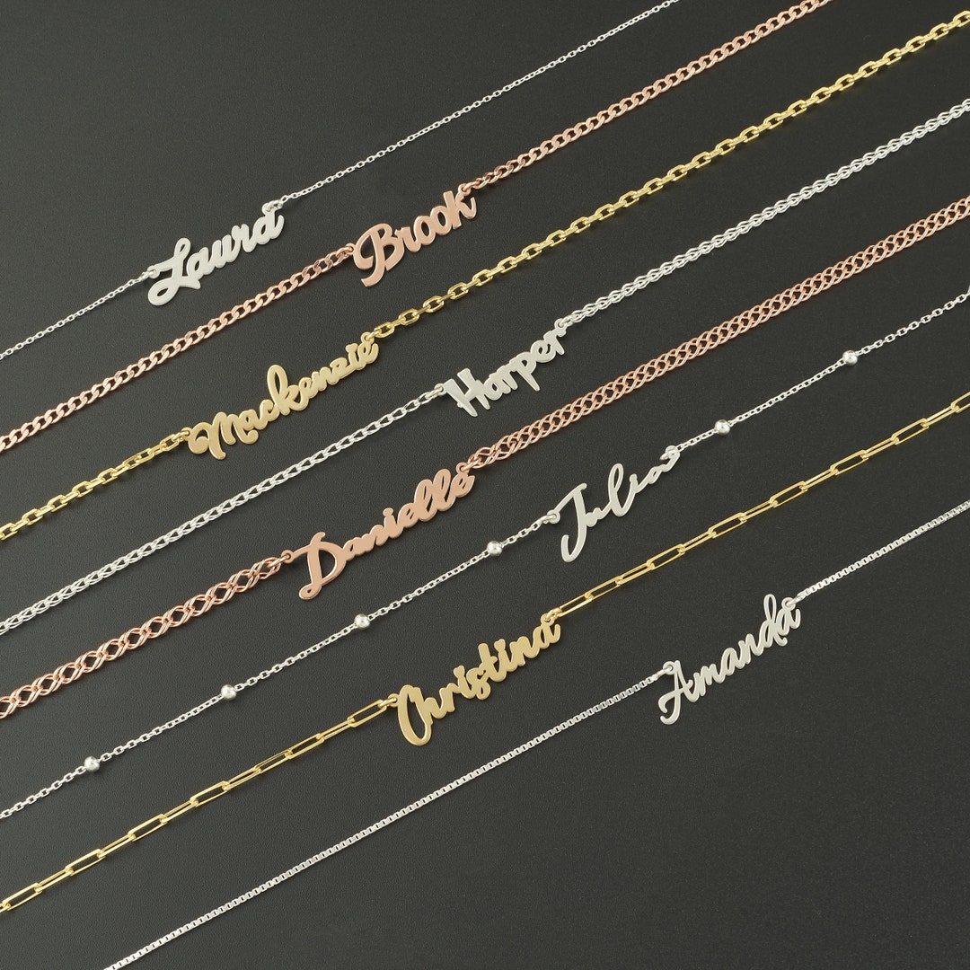 925 Sterling Silver Personalized Name Necklace, Custom Jewelry for Men & Women, Tiny Name