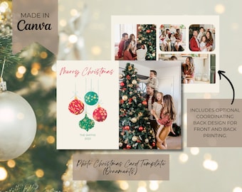 Foto Weihnachtskarten Vorlage | Sofort Download | Bearbeitbare Vorlage | Weihnachts-Foto-Karten-Vorlage | Digitaler Download | Weihnachts-Fotokarte