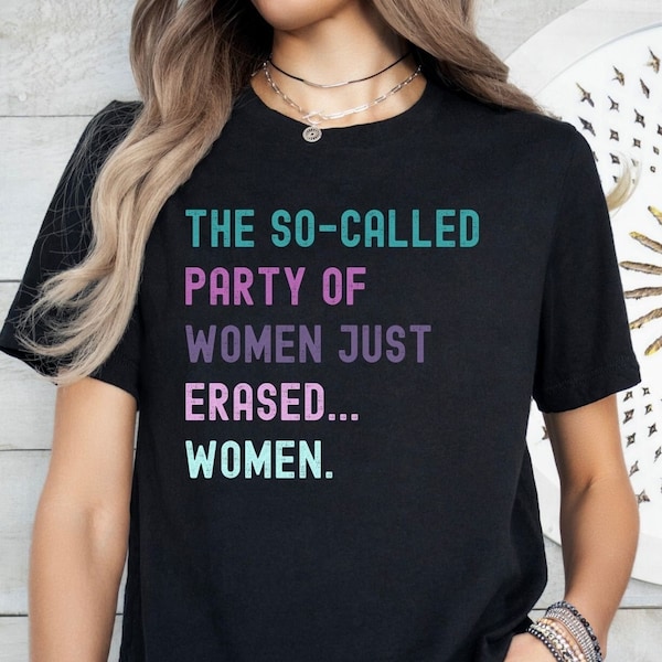 Democrat Party Erases Girls Sports Tshirt,  Save Title IX Womens Sports, Female Athlete Shirt, Feminist Shirt, Girl Power Top, Gift for Her