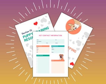 Puppy Planner & Training Tracker | Potty Log, Vet Records (Digital Download)