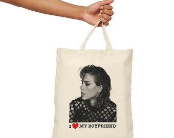 Sac fourre-tout en toile de coton I Heart My Boyfriend Taylor Swift