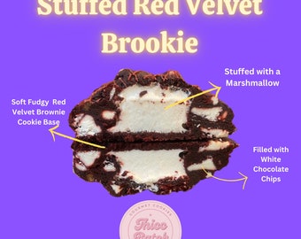 Gourmet Stuffed Red Velvet Brookie Recipe