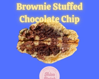 Gourmet Brownie Stuffed Chocolate Chip Cookie Recipe