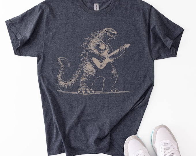 Godzilla Electric Guitar T-Shirt: Rockstar Dinosaur Graphic Tee