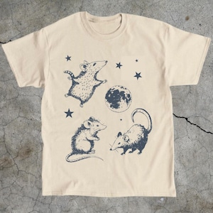 Three Possums Howling at Moon Vintage Shirt | Funny Opossum Tee | Retro Animal Graphic Shirt | Moon Opossum Shirt | Cute Possum Lover Gift