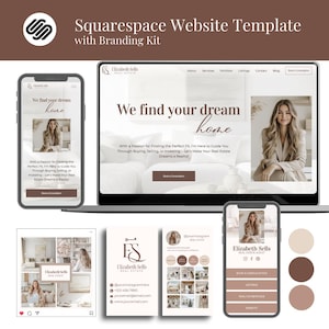 Realtor Website | Real Estate Agent Website | Squarespace Website Template | Interior Designer Website | Branding Package Realtor