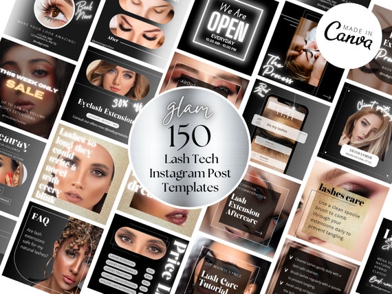 Lash Tech Canva | Eyelashes Extension Instagram | Lashtech Instagram Templates| Eyelashes Technician Content | Lash Template | Lash Artist