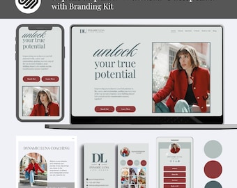 Squarespace Website Template | Life Coach Website | Web design | Branding Kit Coach Business | Squarespace 7.1 Website Design | Sales Page