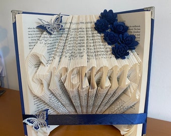 Custom Granny book fold. Mother’s Day gift. Folding art. Birthday. Anniversary. Mum present