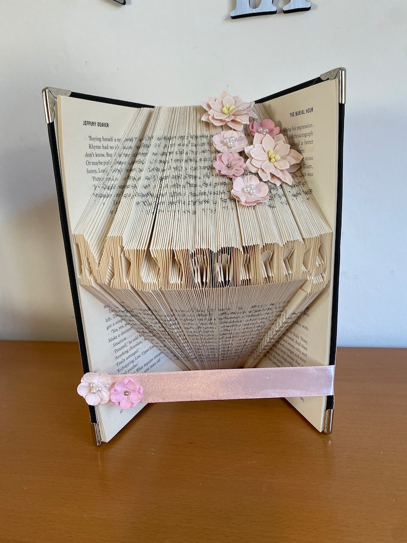 Custom personalised book fold. Mothers Day gift. Folding art. Birthday. Anniversary. Mum present image 4