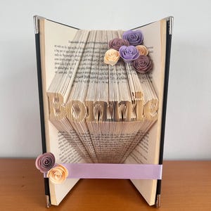 Custom personalised book fold. Christmas gift. Folding art. Birthday. Anniversary. Mum present. Named gift. Paper folding