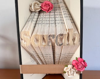 Personalized Book Folding Art, Custom Name Gift