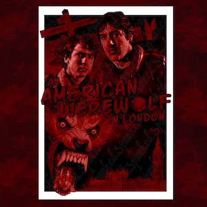 Un lupo mannaro americano a Londra / Stampa di film / Arte horror / Arte del lupo mannaro / Poster del film