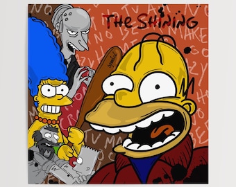 The Simpsons Art Print | The Shining | Movie Prints | Wall Art | Horror Art | Homer Simpson | Treehouse of Horror