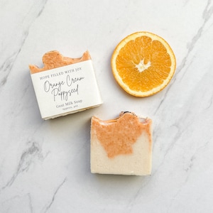 Orange Cream Poppyseed Goat Milk Soap, Goat Milk Soap, Naturally Colored soap, Handmade Goat Milk Soap, Raw Milk Soap, Fresh Goat Milk Soap,