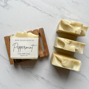 Peppermint Goat Milk Soap, Handmade Goat Milk Soap, Raw Milk Soap, Hand Crafted Soap, Fresh Goat Milk Soap, No Fragrance Oils, Creamy Soap