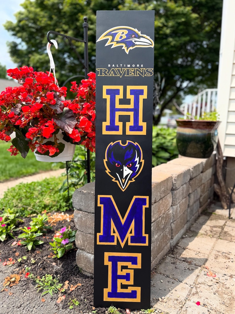 Home Porch Leaner Sign, Sports Teams- 4ft Solid Pine, Hand-painted - Etsy