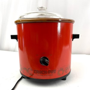 VTG Rival Crock Pot Red Flame Orange Slow Cooker 3.5 Qt Retro Model 3100/2