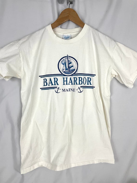 VTG Bar Harbor Maine White T-Shirt LARGE Coastal … - image 5