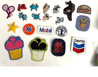 20 PC Assorted Sewing Applique Patches Iron on Sew On NEW Mixed Vintage
