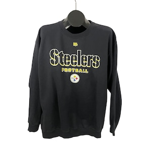 VTG Pittsburgh Steelers Sweatshirt Mens NFL 90s Black Football