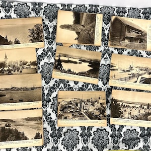 VTG 35 PC schwedische Landschaftspostkarten UNGEFERTIGT mit Box Schweden-Orten B&W