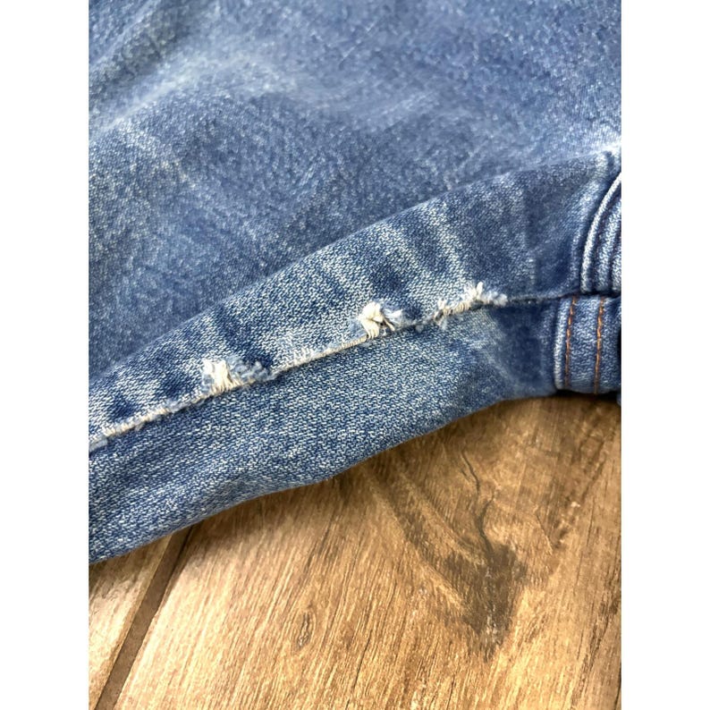 Wrangler USA Distressed Jeans 30x36 Vintage Straight Leg Western Denim image 4