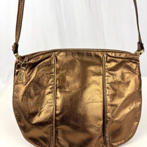 VTG Phillippe Bronze Crossbody Handbag Purse Adjustable Straps 1980s