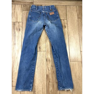 Wrangler USA Distressed Jeans 30x36 Vintage Straight Leg Western Denim image 9