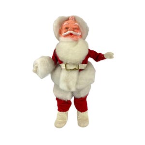VTG Rubber Face Santa Holiday Doll Decoration Figure Christmas 15”
