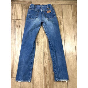 Wrangler USA Distressed Jeans 30x36 Vintage Straight Leg Western Denim image 8