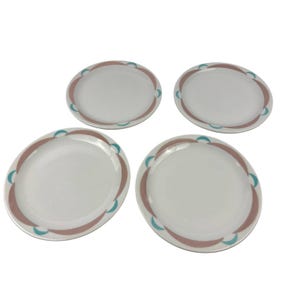 Vintage Lot of 4 Shenango China 7.5&quot; Plates Restaurant Ware MCM SeaFoam Green