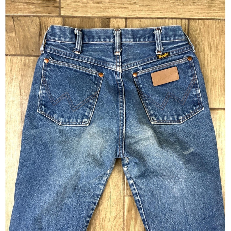Wrangler USA Distressed Jeans 30x36 Vintage Straight Leg Western Denim image 11