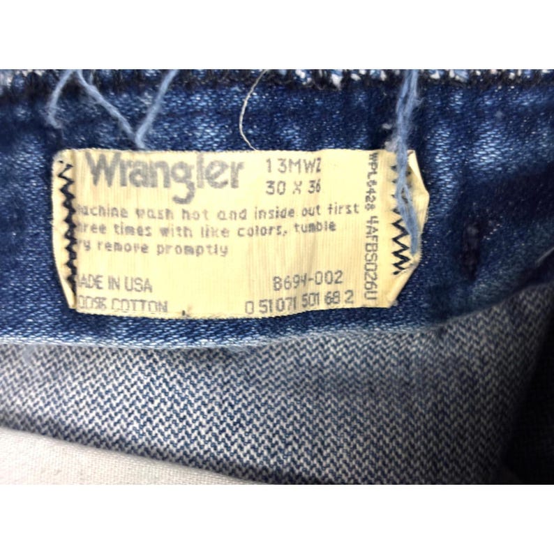 Wrangler USA Distressed Jeans 30x36 Vintage Straight Leg Western Denim image 6