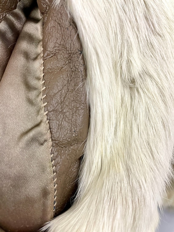 VTG 100% Rabbit Fur Coat Lined Women's M 1970s Op… - image 9