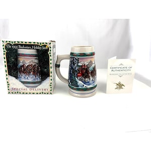 1993 Budweiser Holiday Stein Collection Special Delivery Anheuser-Busch Beer