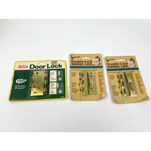 VTG Lot Of 3 Home Protection Flip Over Door Lock Double Lock Swing Lock 1980s
