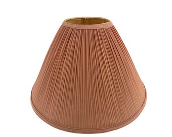 Vintage Lamp Shade Retro 1990s Contemporary Pleated Fabric Dusty Pink