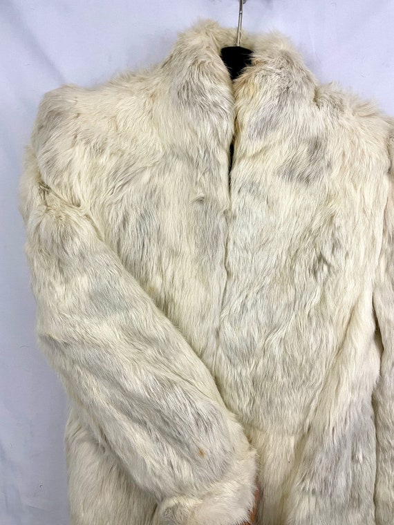 VTG 100% Rabbit Fur Coat Lined Women's M 1970s Op… - image 10
