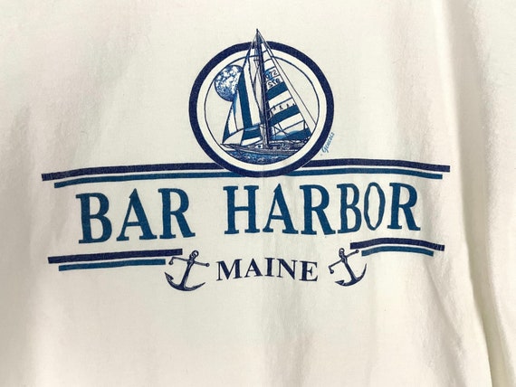 VTG Bar Harbor Maine White T-Shirt LARGE Coastal … - image 6