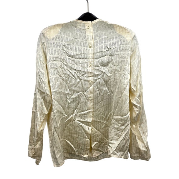 VTG Long Sleeve Silk Blouse Top Sz 8 Women's 80s - image 2
